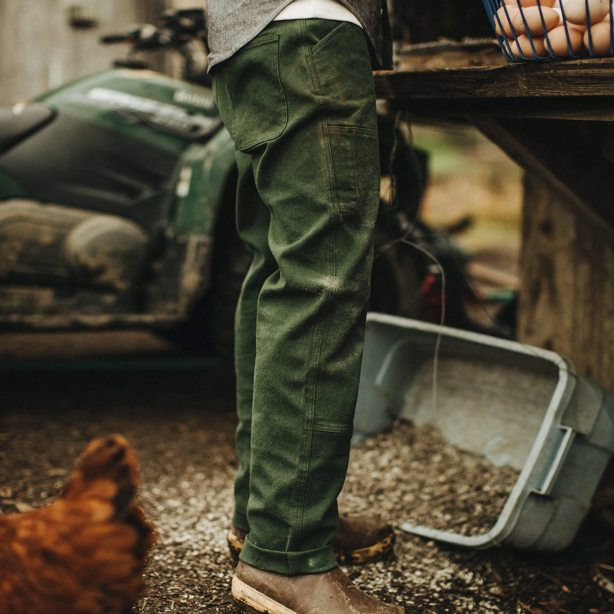 The Chore Pant in Dark Olive Boss Duck