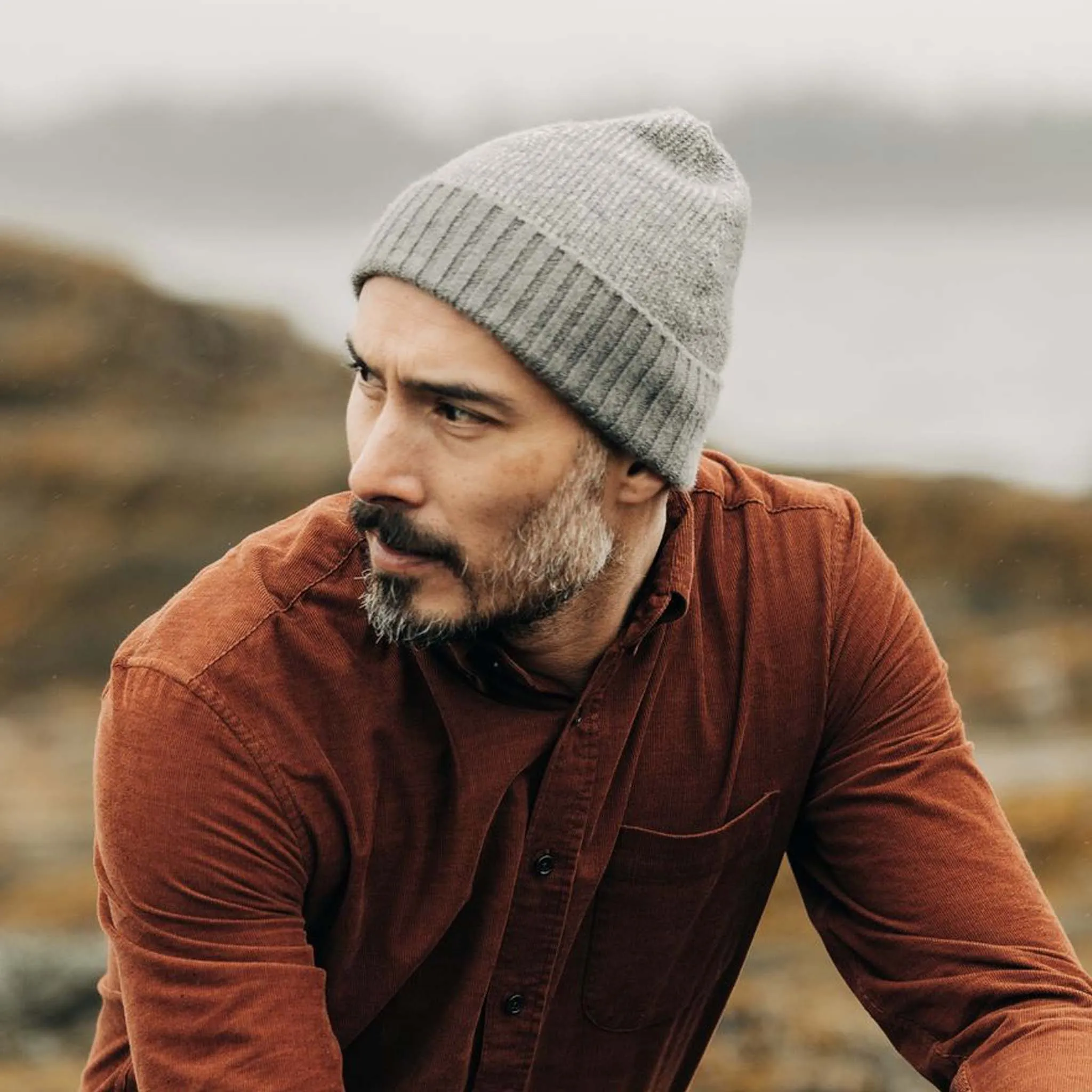 The Headland Beanie in Warm Grey