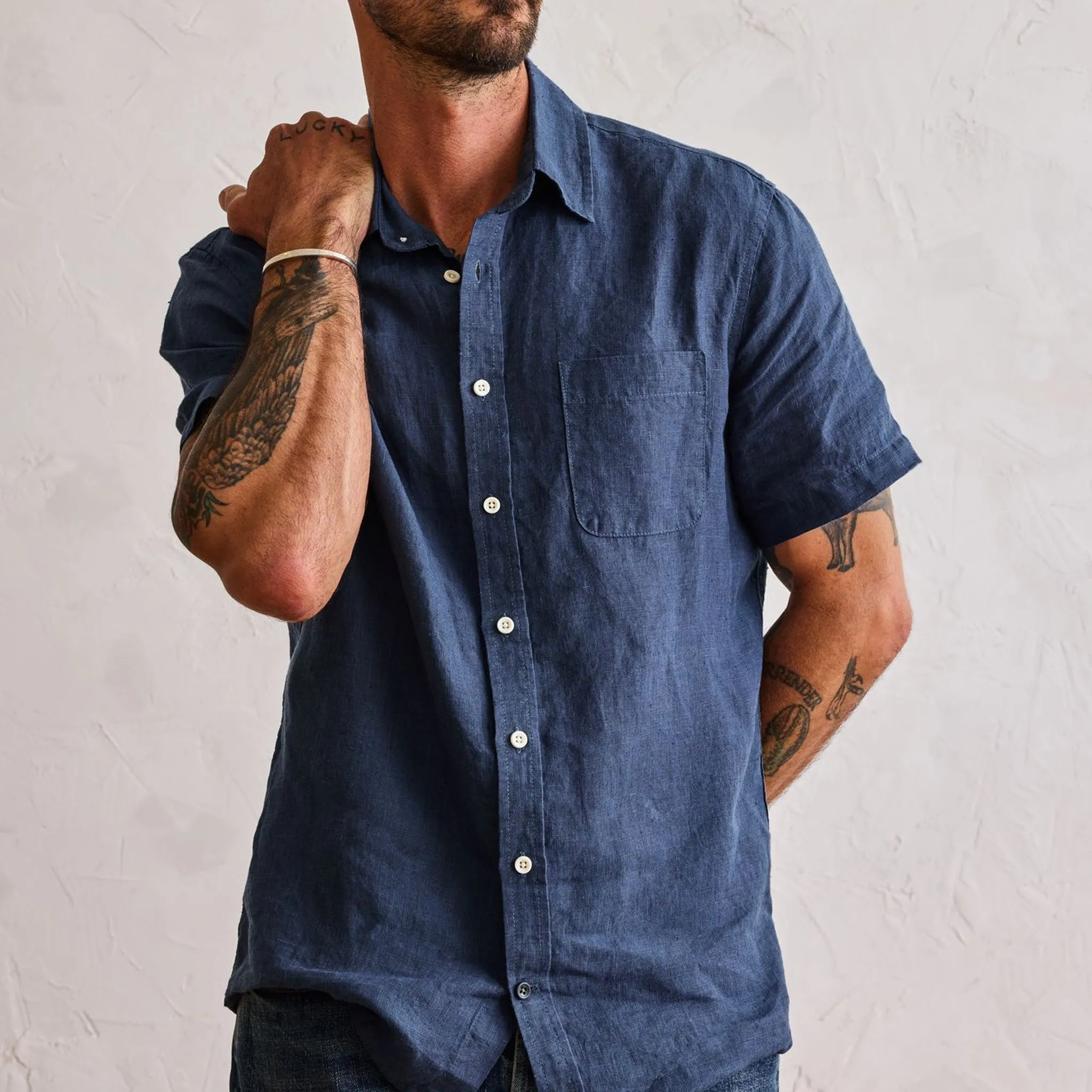 The Short Sleeve California in Navy Hemp