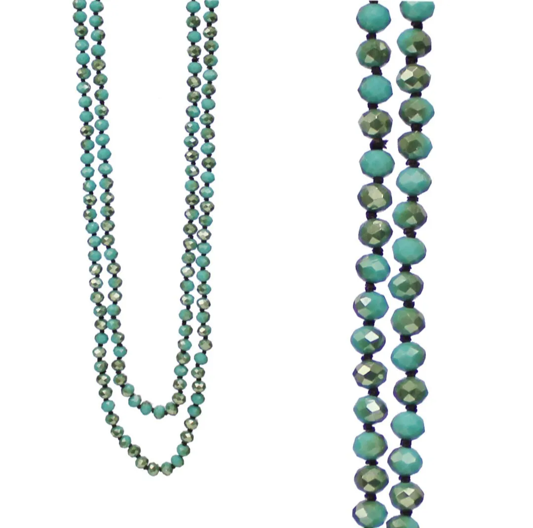 Turquoise & Bronze Crystal Beaded 60