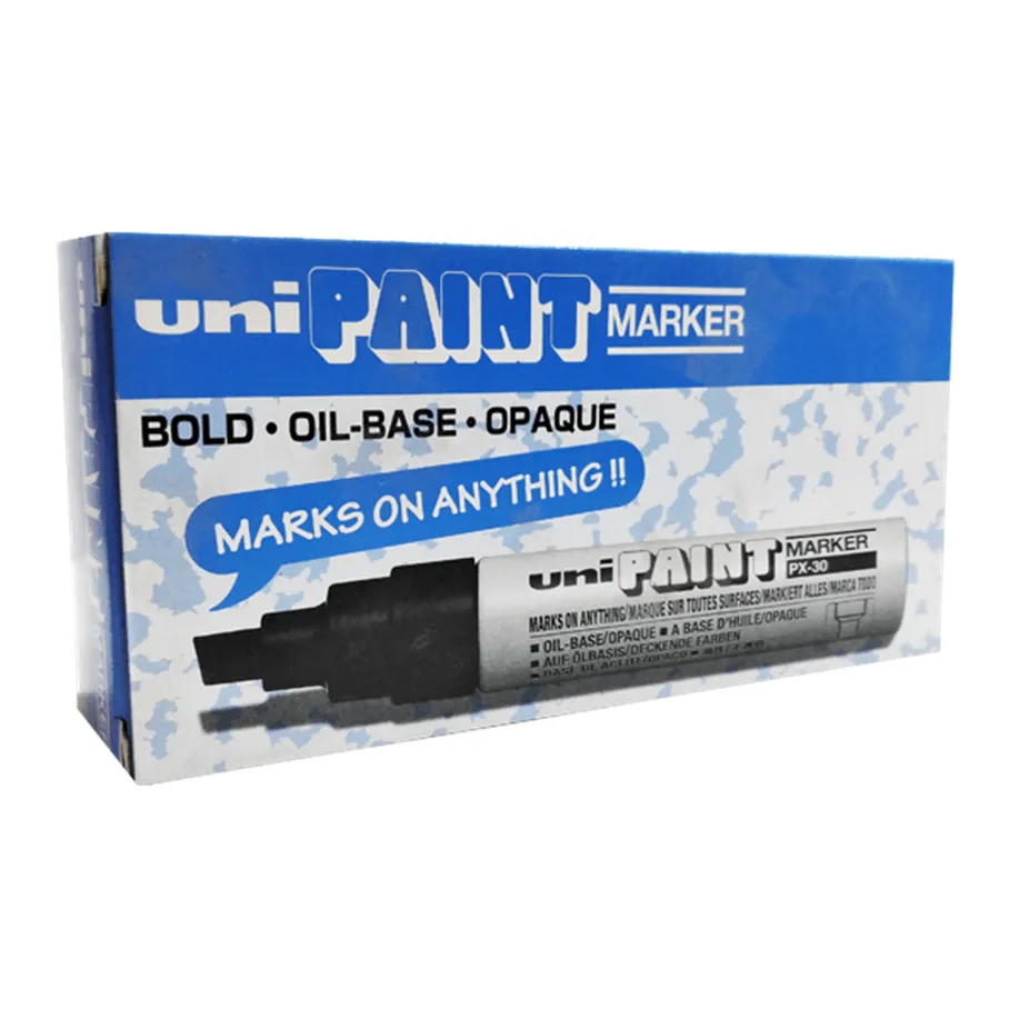 Uni-Ball PX-30 Paint Marker Chisel Tip 8mm Bold Blue Box 6