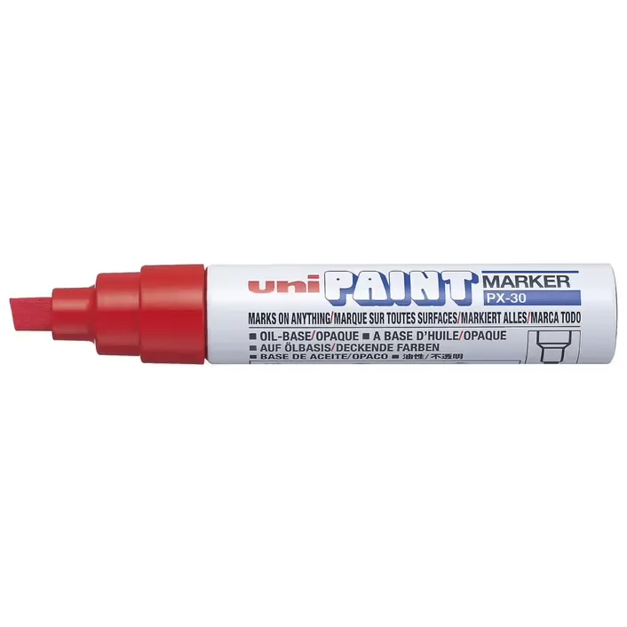 Uni-Ball PX-30 Paint Marker Chisel Tip 8mm Red Bold Box 6