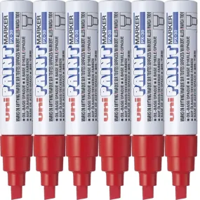 Uni-Ball PX-30 Paint Marker Chisel Tip 8mm Red Bold Box 6