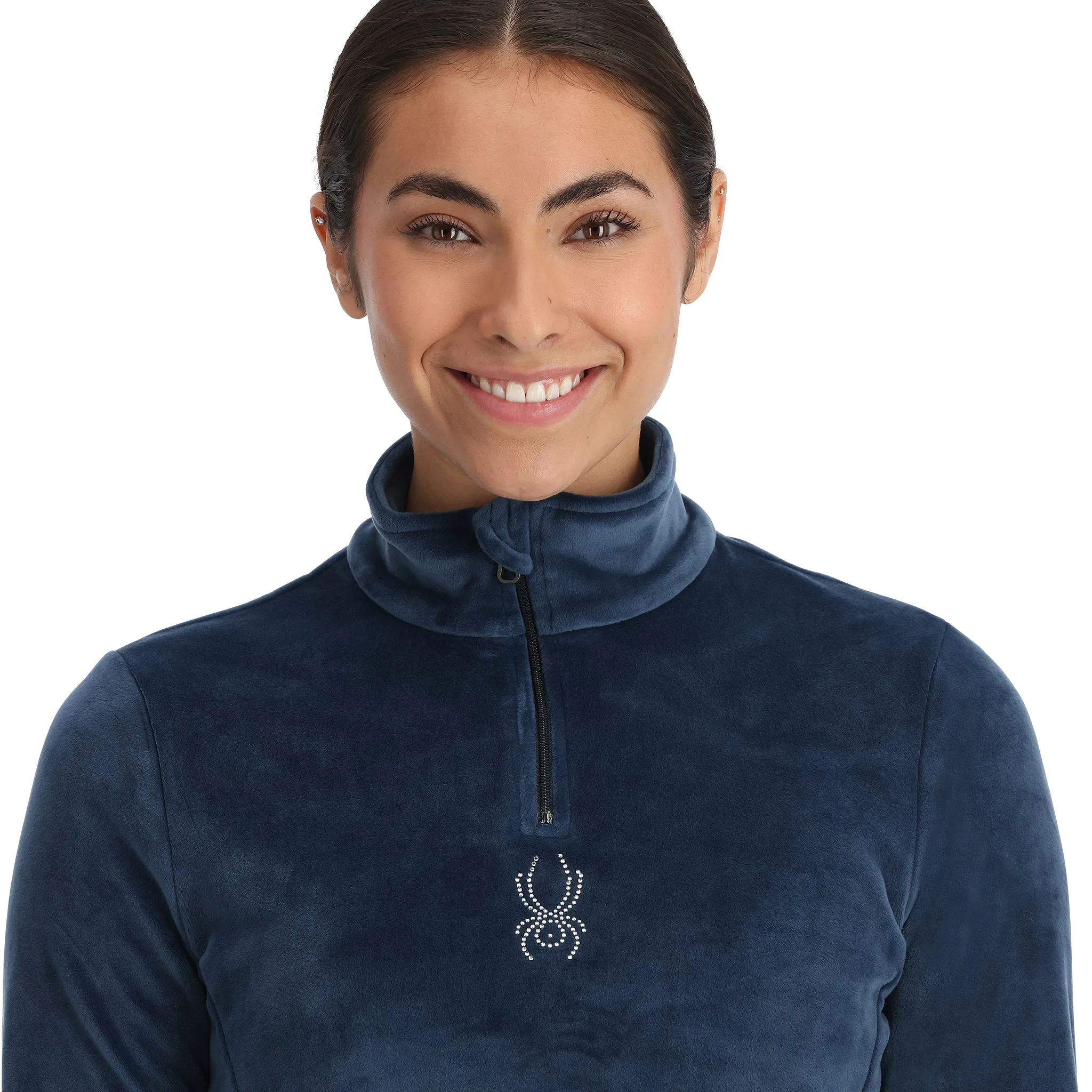 Womens Shimmer Bug Half Zip - True Navy