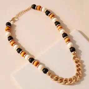 Wood Bead Chain Necklace